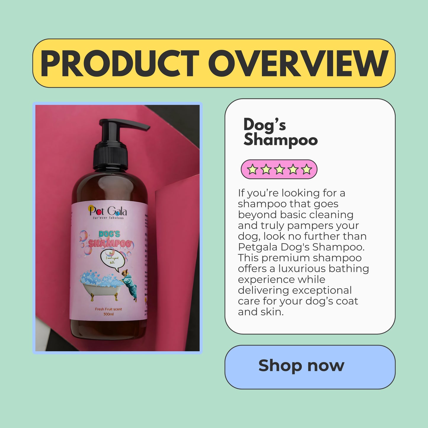 Dog's Shampoo With Fresh Fruit Scent 300ml